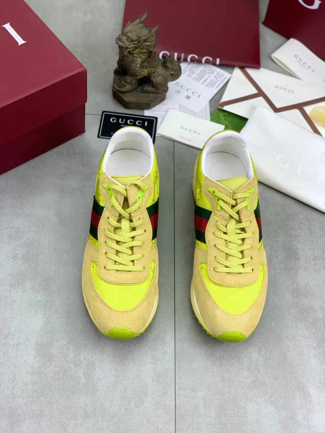 Men's shoes 💰P640 New Gucci Gucci Top version Latest catwalk style Re-Motion series Thick-soled casual sports shoes Original purchase and development ▪️Fabric: Original custom imported first-layer cowhide ▪️Sole: Original molded TPU material ▪️Sole thickness: 3.5CM ▪️Size: Men 39-45 Color: 8️⃣ colors available, boutique packaging